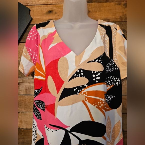 Apt 9 women's tropical floral contemporary print slip on dress size M - Picture 5 of 12